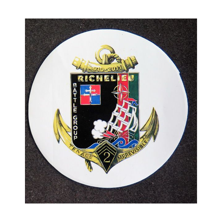 Autocollant 2° RIMA Richelieu Battle Group diamètre 9 cm