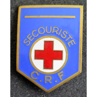 CRF : vieil insigne de chef secouriste de la Croix rouge française en émail Chobillon