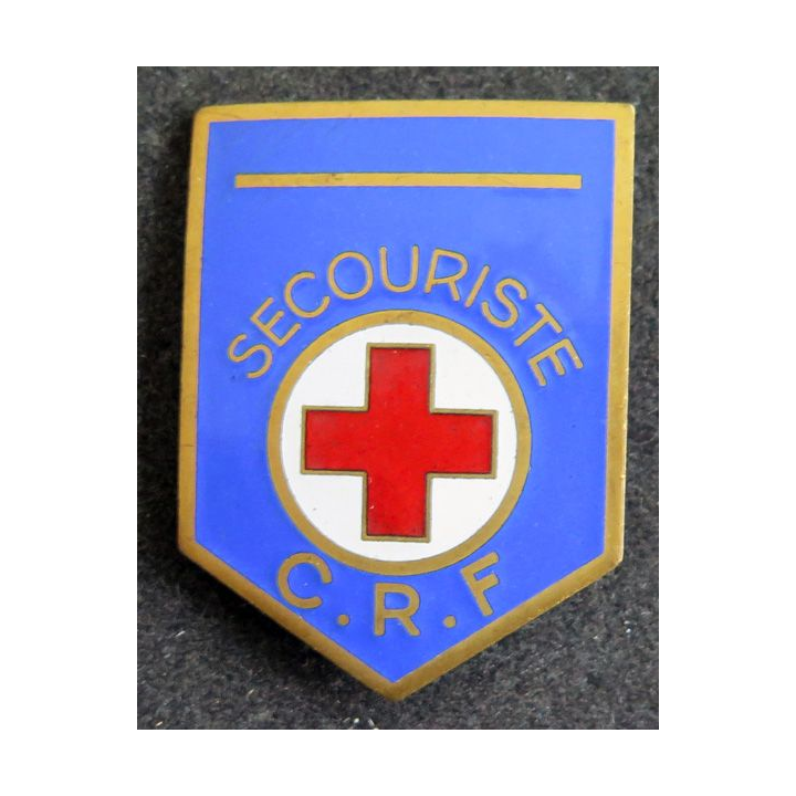 CRF : vieil insigne de chef secouriste de la Croix rouge française en émail Chobillon