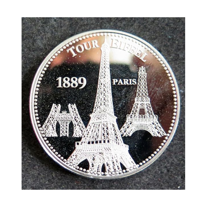 Médaille commémorative Tour Eiffel 1889 les plus beaux trésors du patrimoine de France