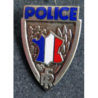 POLICE : insigne métallique de coiffure de la Police nationale de fabrication Fraisse Demey Paris