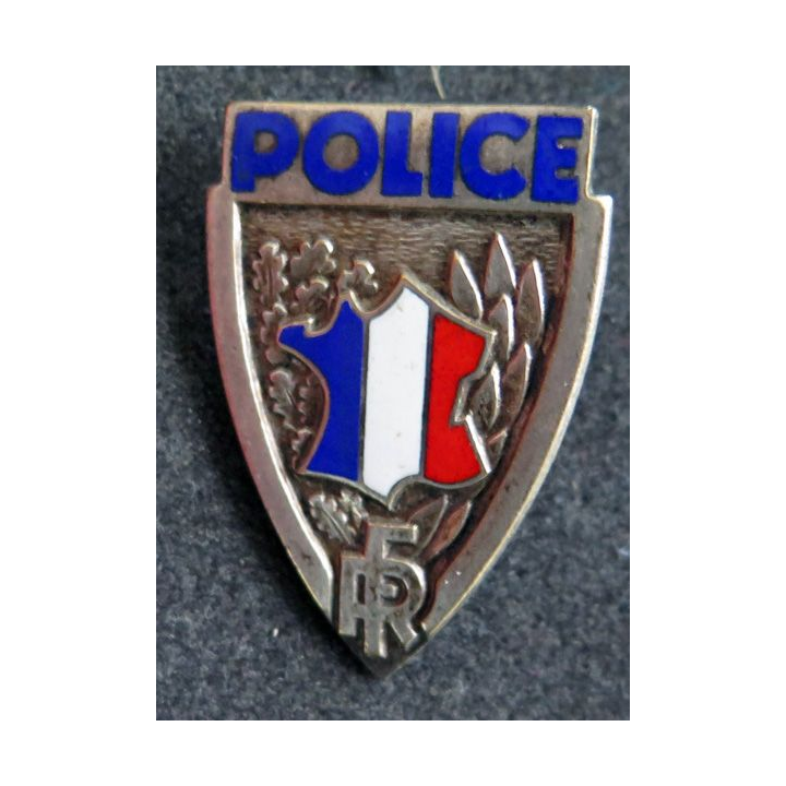 POLICE : insigne métallique de coiffure de la Police nationale de fabrication Fraisse Demey Paris