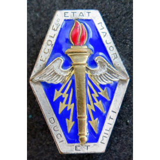 EEM : insigne métallique de l'école d'état major de fabrication Drago Béranger H. 509 en émail