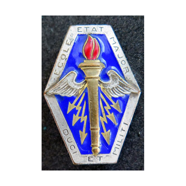 EEM : insigne métallique de l'école d'état major de fabrication Drago Béranger H. 509 en émail