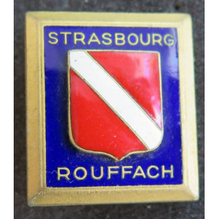 STRASBOURG ROUFFACH : insigne de l'école militaire de Strasbourg Rouffach en émail Drago Rue Béranger dos mat