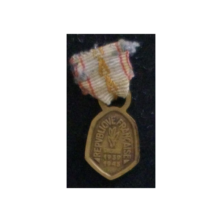 FRANCE : MÉDAILLE COMMÉMORATIVE 1939-45 EN RÉDUCTION BRONZE