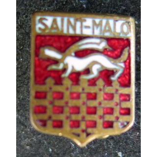 SAINT MALO : Boutonnière du blason émaillé de la ville de Saint Malo 1,2 x 1,5 cm