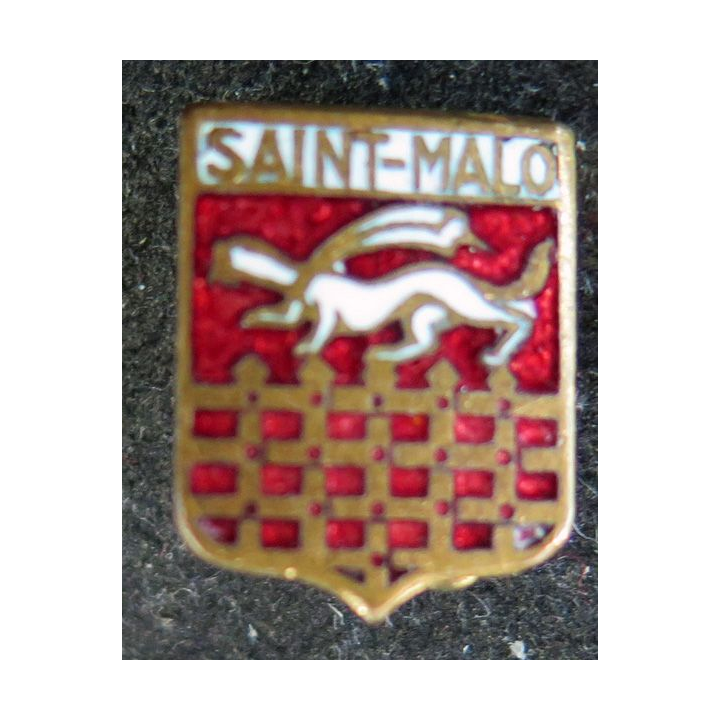 SAINT MALO : Boutonnière du blason émaillé de la ville de Saint Malo 1,2 x 1,5 cm