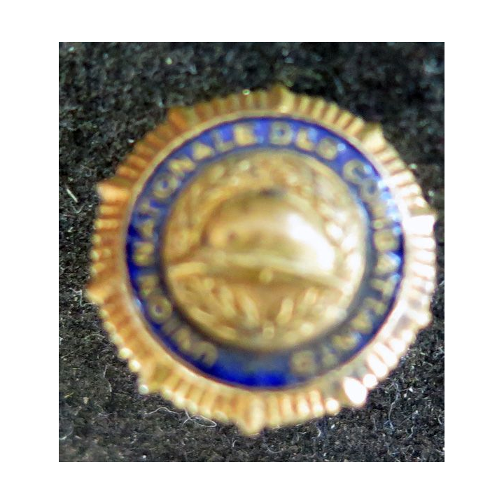 UNC : boutonnière métal émaillée de l'union nationale des combattants 1,5 cm sans vis