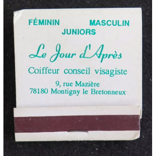 BOITE D'ALLUMETTES : Le Jour d'Après coiffeur Montigny le Bretonneux (neuve)