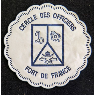 DESSOUS DE VERRE A BIÈRE Cercle des officiers de Fort de France 8,7 cm