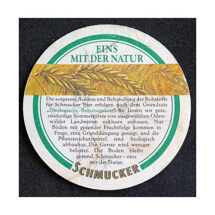 DESSOUS DE VERRE A BIÈRESchmucker Pretium (état moyen)