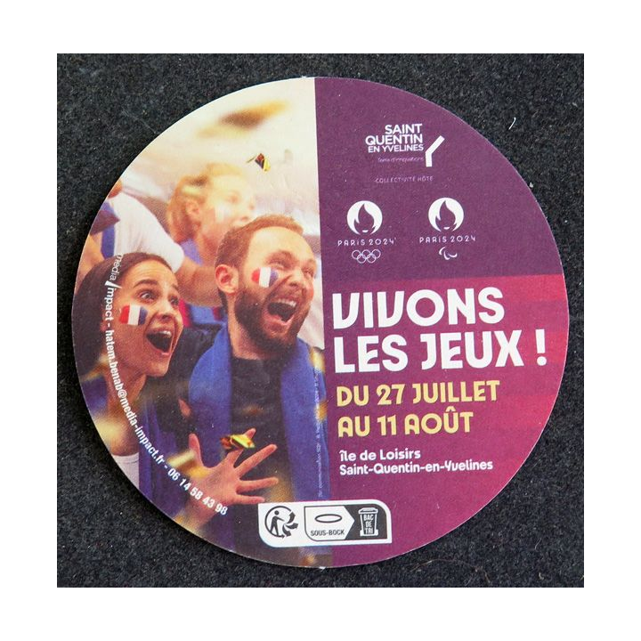 DESSOUS DE VERRE A BIÈRE Vivons les jeux du 27 juillet au 11 août