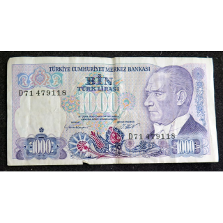 TURQUIE : Billet de banque de 1000 Lires Sultan ottoman El Gran