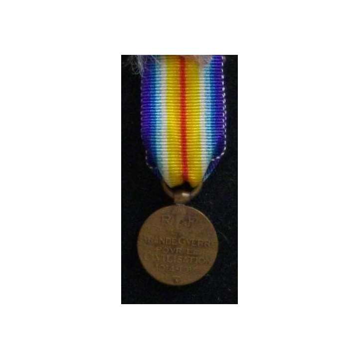 FRANCE : Médaille miniature interalliée en bronze h : 3,6 cm