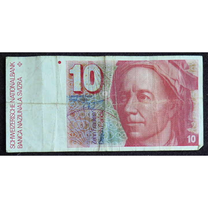SUISSE : Billet de banque de 10 Francs suisses Léonard Euler