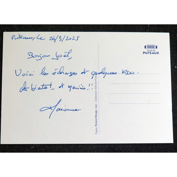 Carte Postale Fugue de Roland Bierge 1990