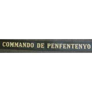 MARINE : bande de bachi de marin "COMMANDO DE PENFENTENYO" longueur 65 cm fils dorés