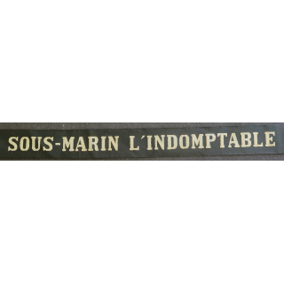 MARINE : bande de bachi de marin "SOUS-MARIN LE TERRIBLE" longueur 65 cm fils dorés