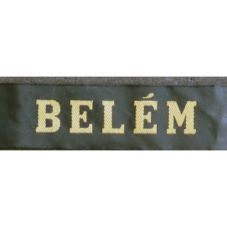 MARINE : bande de bachi de marin "BELÉM" longueur 65 cm fils dorés