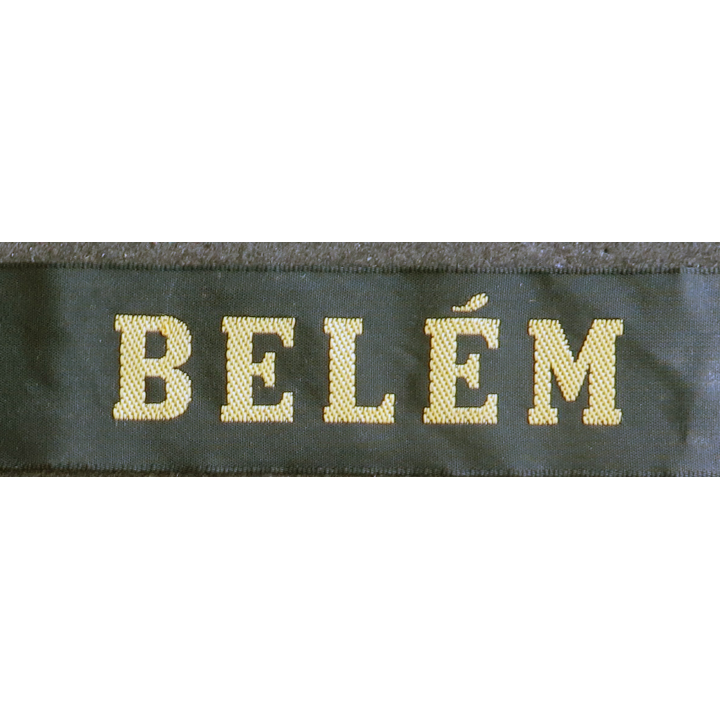 MARINE : bande de bachi de marin "BELÉM" longueur 65 cm fils dorés