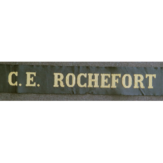 MARINE : bande de bachi de marin "C.E. ROCHEFORT" longueur 65 cm fils dorés