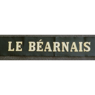 MARINE : bande de bachi de marin "LE BEARNAIS" longueur 65 cm fils dorés