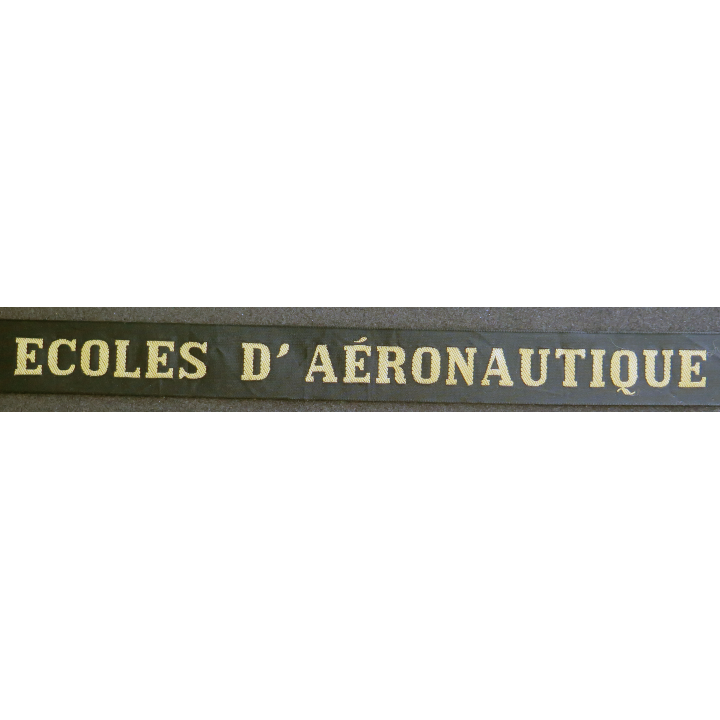 MARINE : bande de bachi de marin "ECOLES D'AÉRONAUTIQUE" longueur 65 cm fils dorés