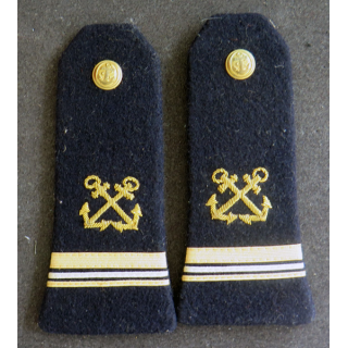 Paire d'épaulettes de Major de la Marine Nationale avec bouton ancres cannetille