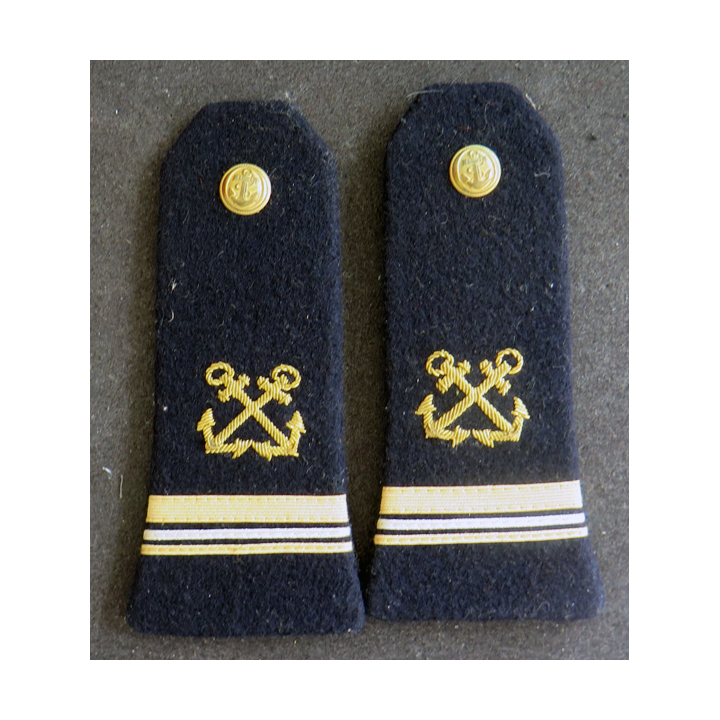 Paire d'épaulettes de Major de la Marine Nationale avec bouton ancres cannetille