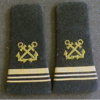 Paire de fourreaux d'épaule de Major de la Marine Nationale ancres en cannetille