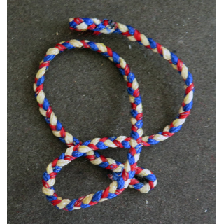 Cordon tressé tricolore longueur 37 cm