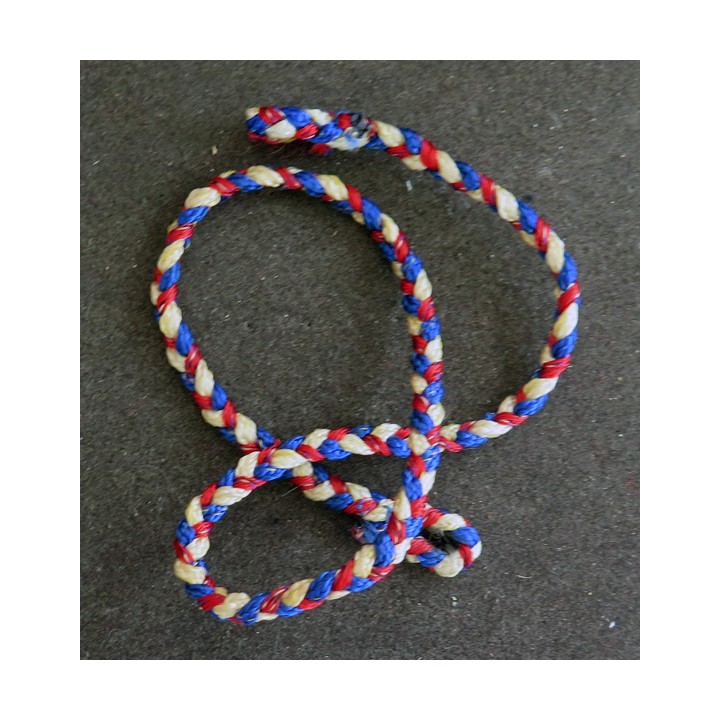 Cordon tressé tricolore longueur 37 cm