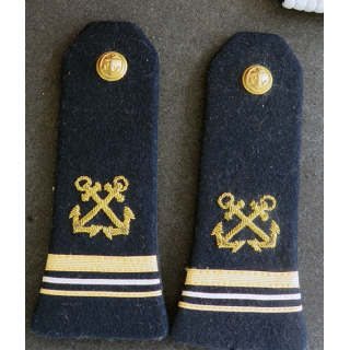 Paire de fourreaux d'épaule de Major de la Marine Nationale ancres en cannetille