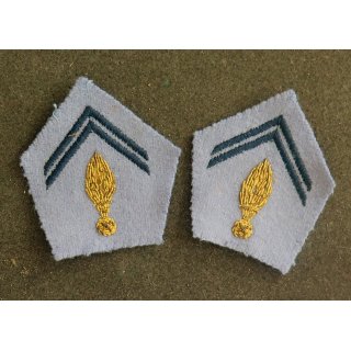 SOUTACHE : paire d'insigne de col de cadre d'école militaire en cannetille