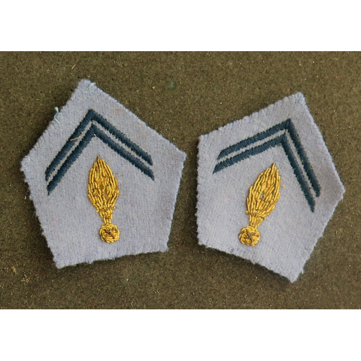 SOUTACHE : paire d'insigne de col de cadre d'école militaire en cannetille