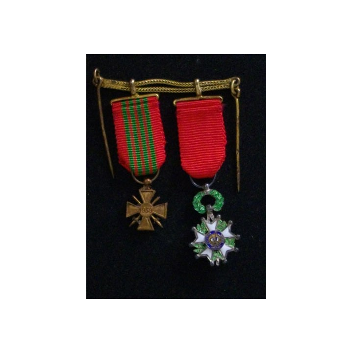 FRANCE : GROUPE DE 2 MÉDAILLES MINIATURES GUERRE 1939