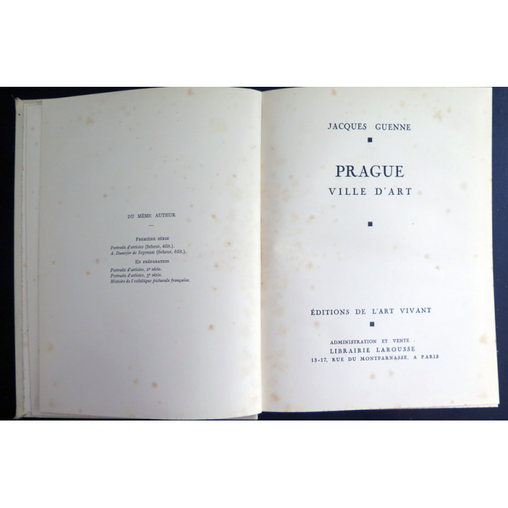 Prague ville d'Art de Jacques Guenne 1930