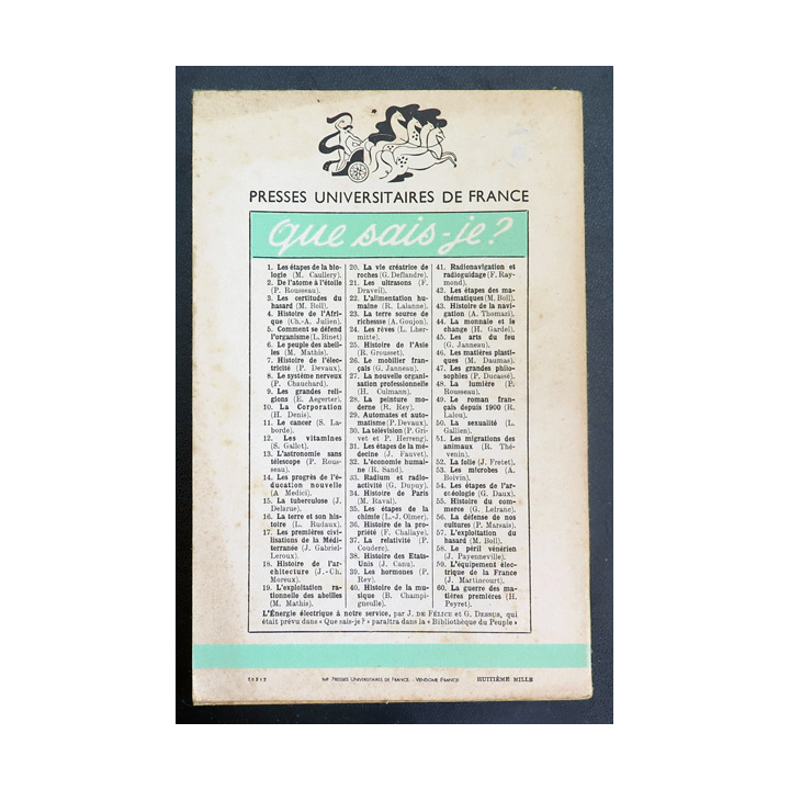 Que sais-je n° 41 : Radio Navigation et radioguidage par F. Raymond 1942 PUF