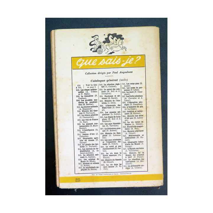 Que sais-je n° 237 : Les Fruits Coloniaux par Auguste Chevalier et jean Leroy 1946 PUF