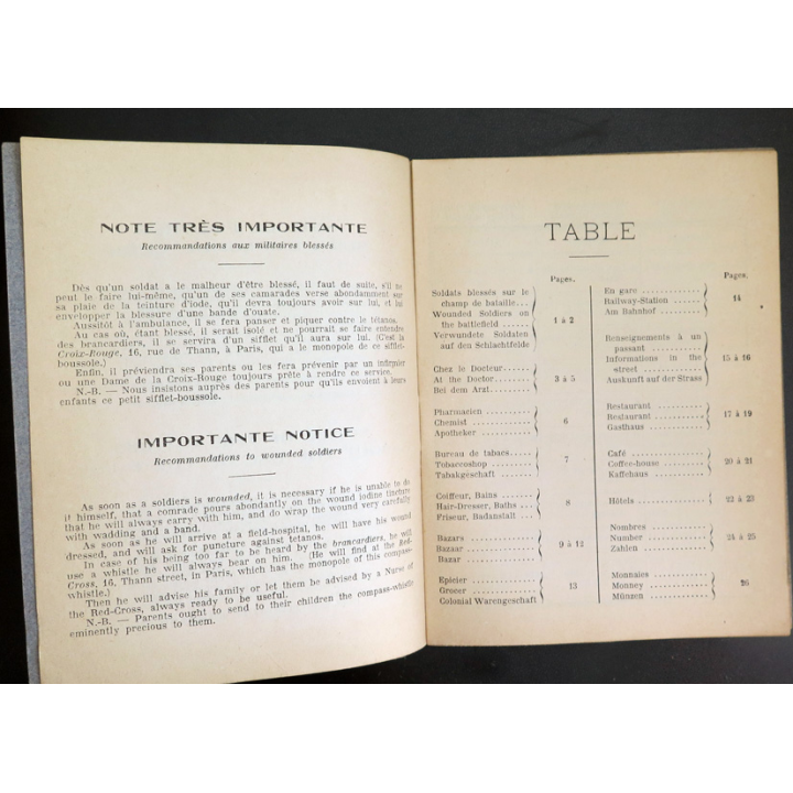 Guide automatic-interprète à l'usage du soldat en campagne français anglais allemand