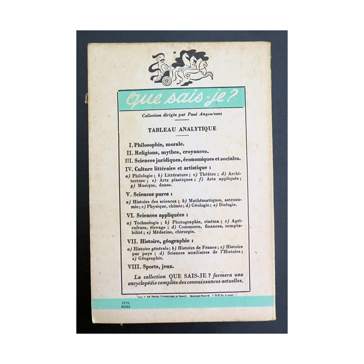 Que sais-je n° 205 : La Chaleur animale par André Missenard 1946 PUF