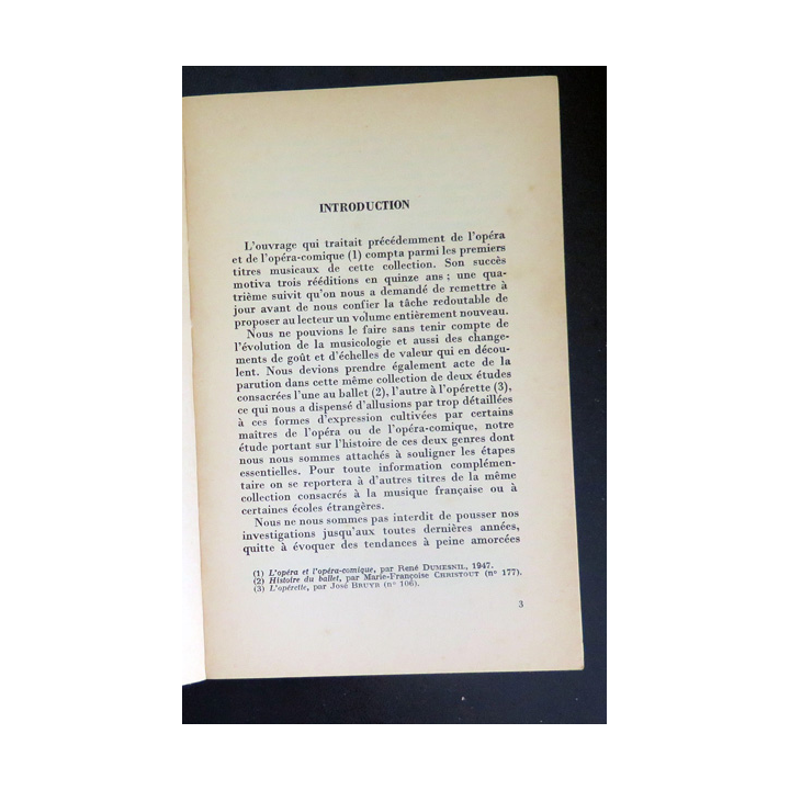 Que sais-je n° 278 : L'Opéra et l'Opéra-comique par Frédéric Robert 1981 PUF