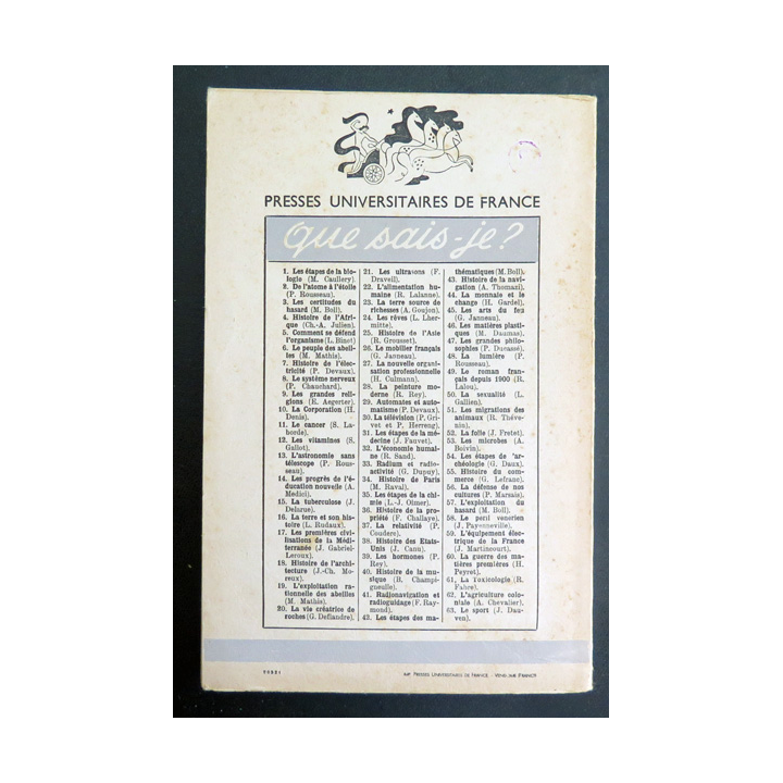 Que sais-je n° 63 : Le Sport par Jean Daven 1942 PUF