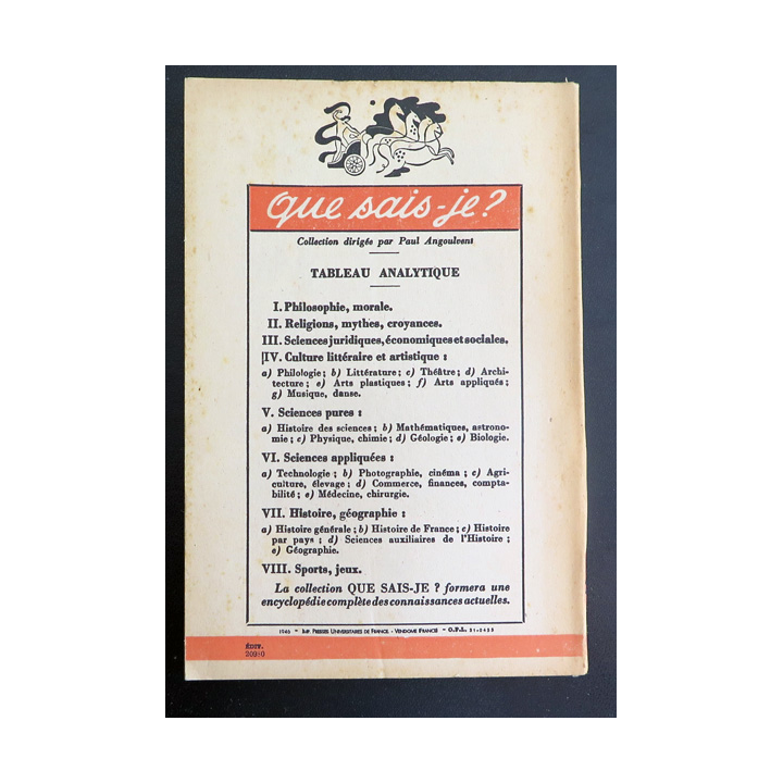 Que sais-je n° 217 : Séismes et Volcans par Jean Rothé 1946 PUF