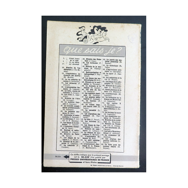 Que sais-je n° 70 : Les Rayons X par A. Boutaric 1942 PUF