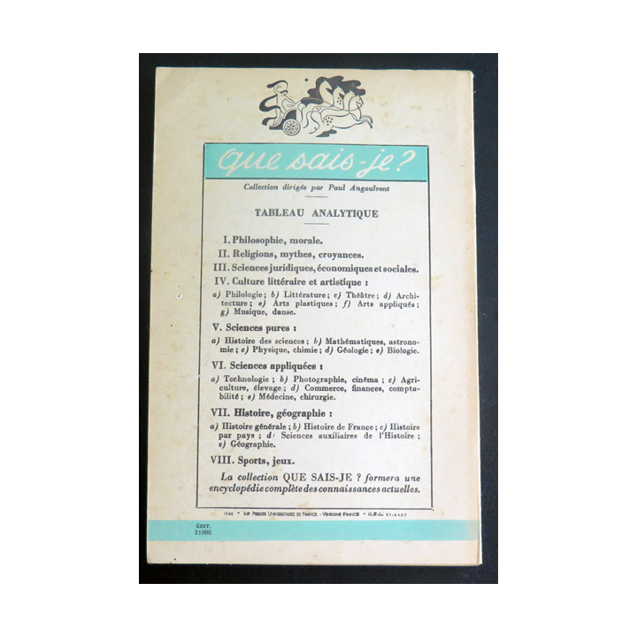 Que sais-je n° 226 : Les Pays légendaires par René Thévenin 1946 PUF