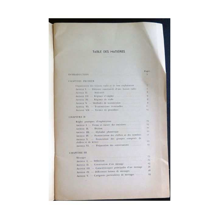 Cours élémentaire de Procédure Radiotéléphonique ESMIA St Cyr Coetquidan 1954