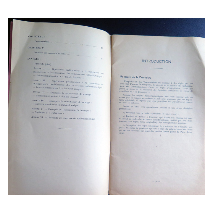 Cours élémentaire de Procédure Radiotéléphonique ESMIA St Cyr Coetquidan 1954