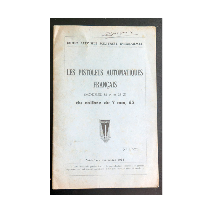 Les pistolets automatiques français modèles 35 A et 35 S) du calibre 7mm, 65 1953